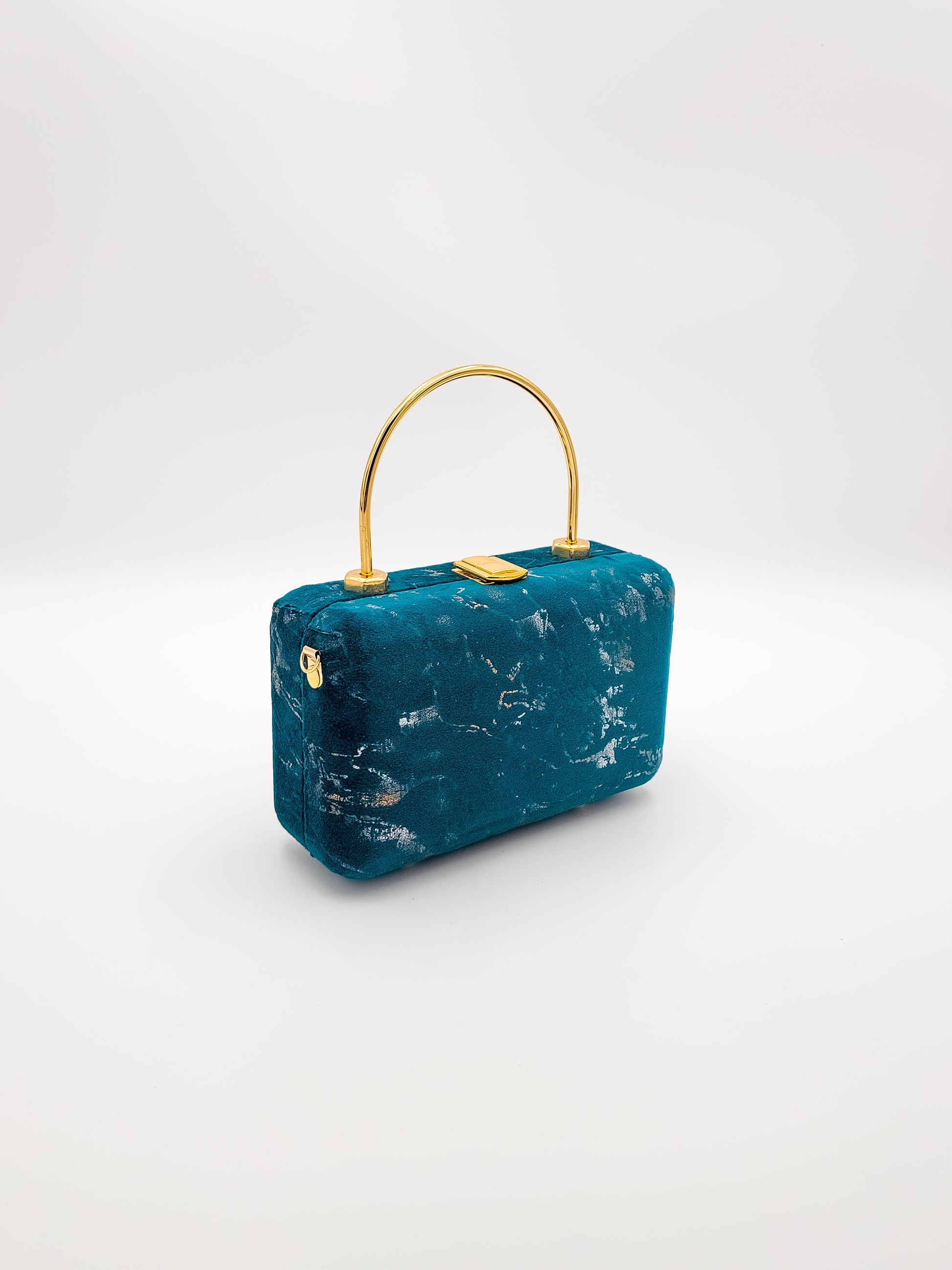 Crystal Teal Blue Box Bag