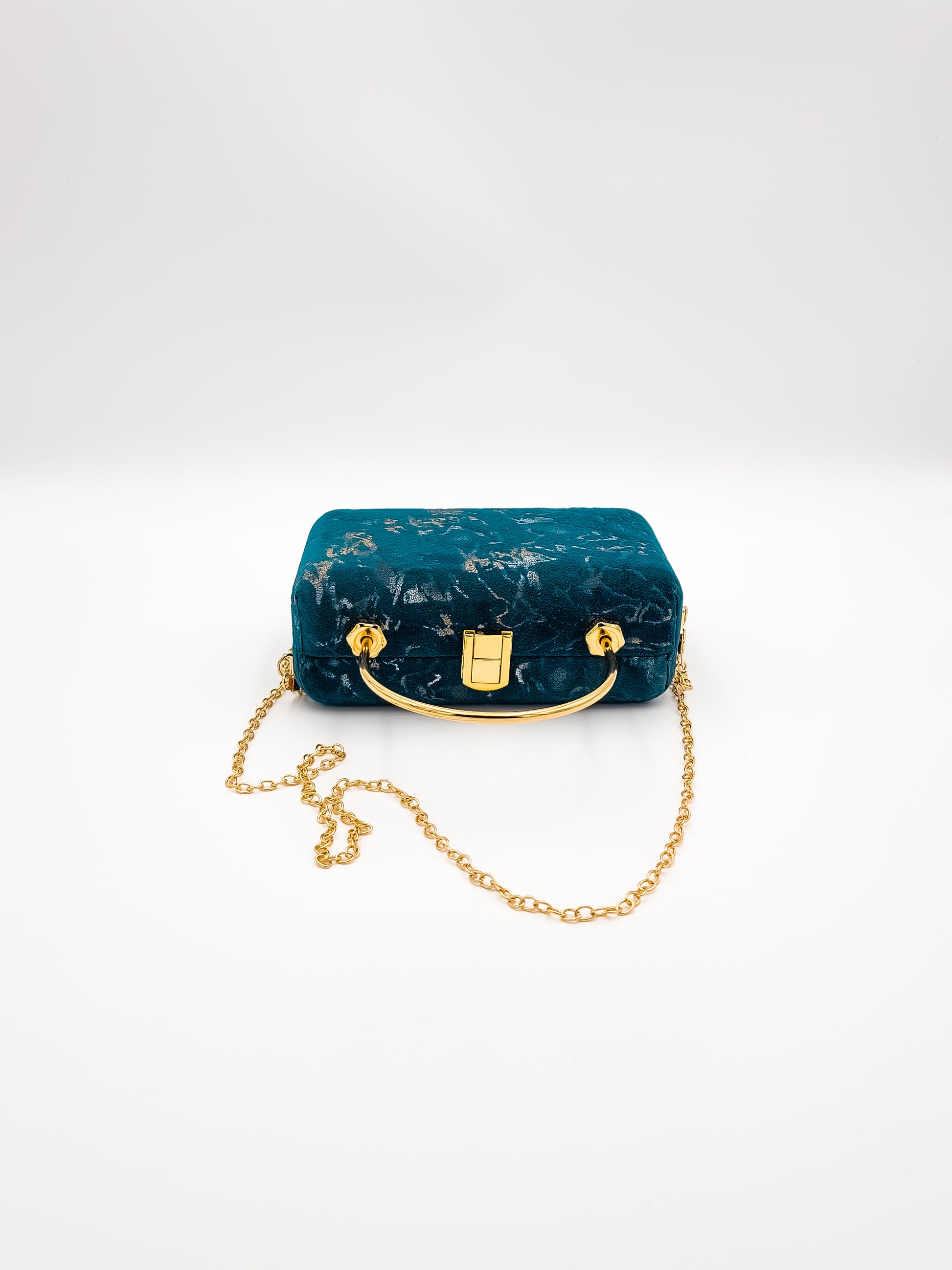 Crystal Teal Blue Box Bag