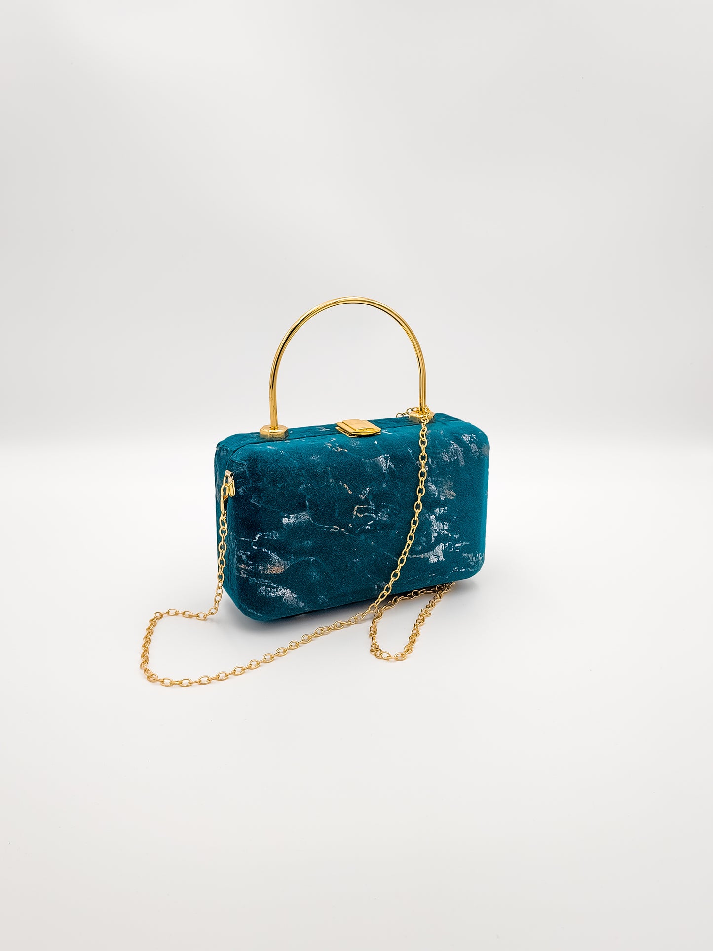 Crystal Teal Blue Box Bag