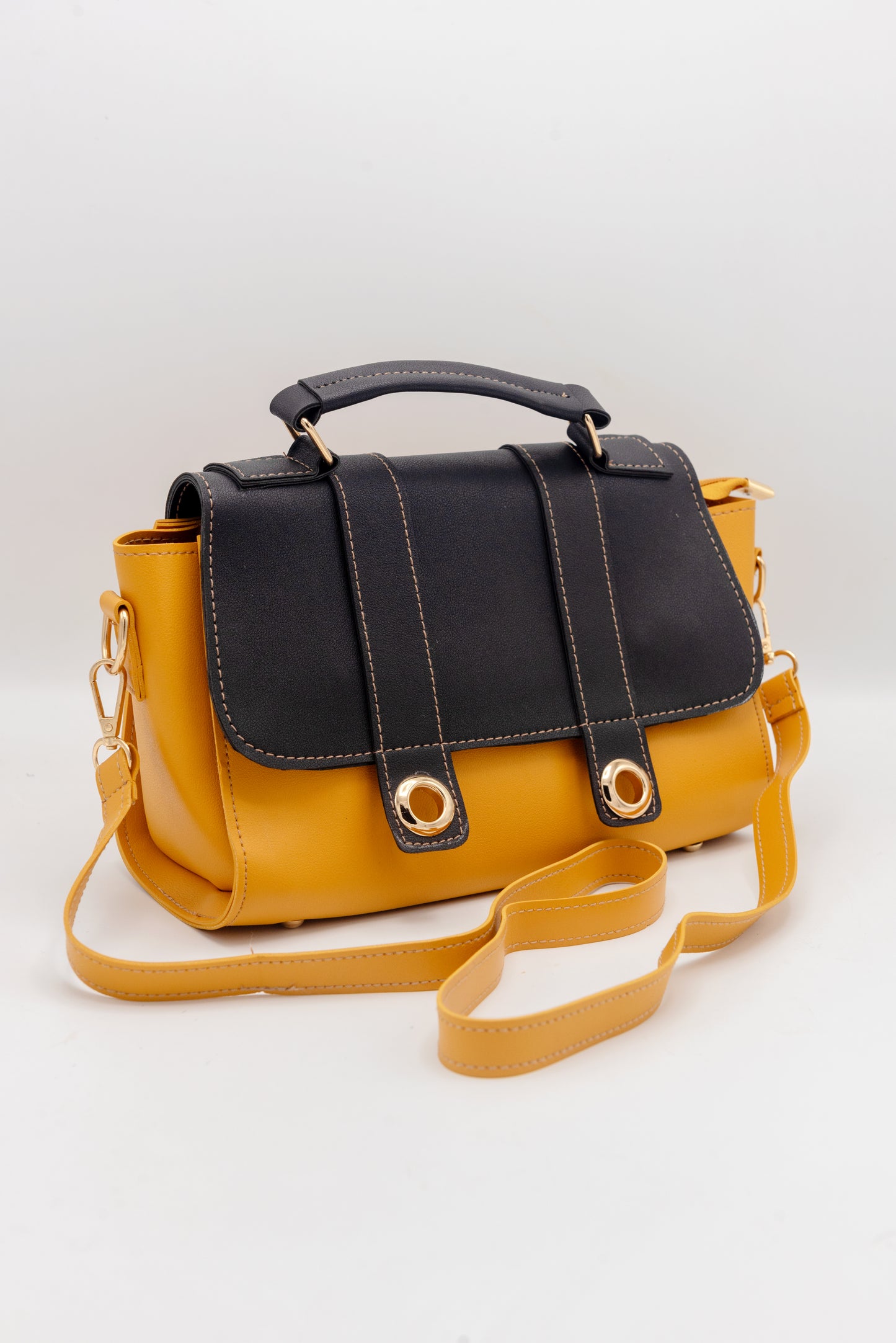 Sunset Glow Yellow & Black Handbag