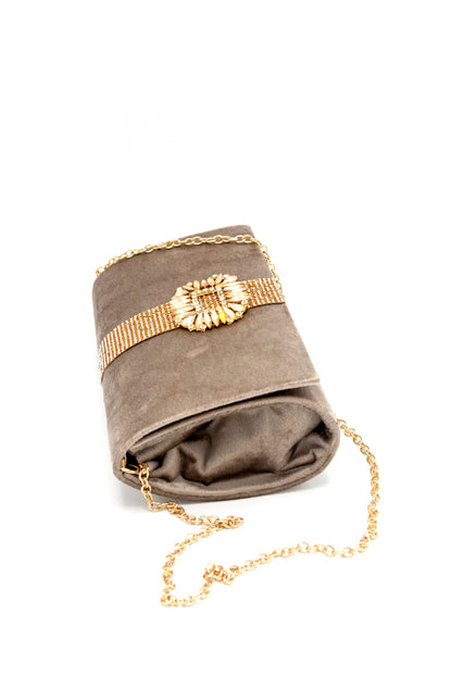 Lustrous Sands Beige Clutch