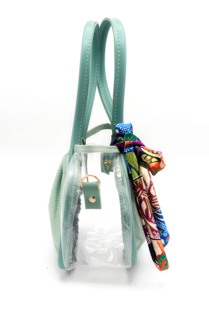 Transparent Elegance Pistachio Green Handbag