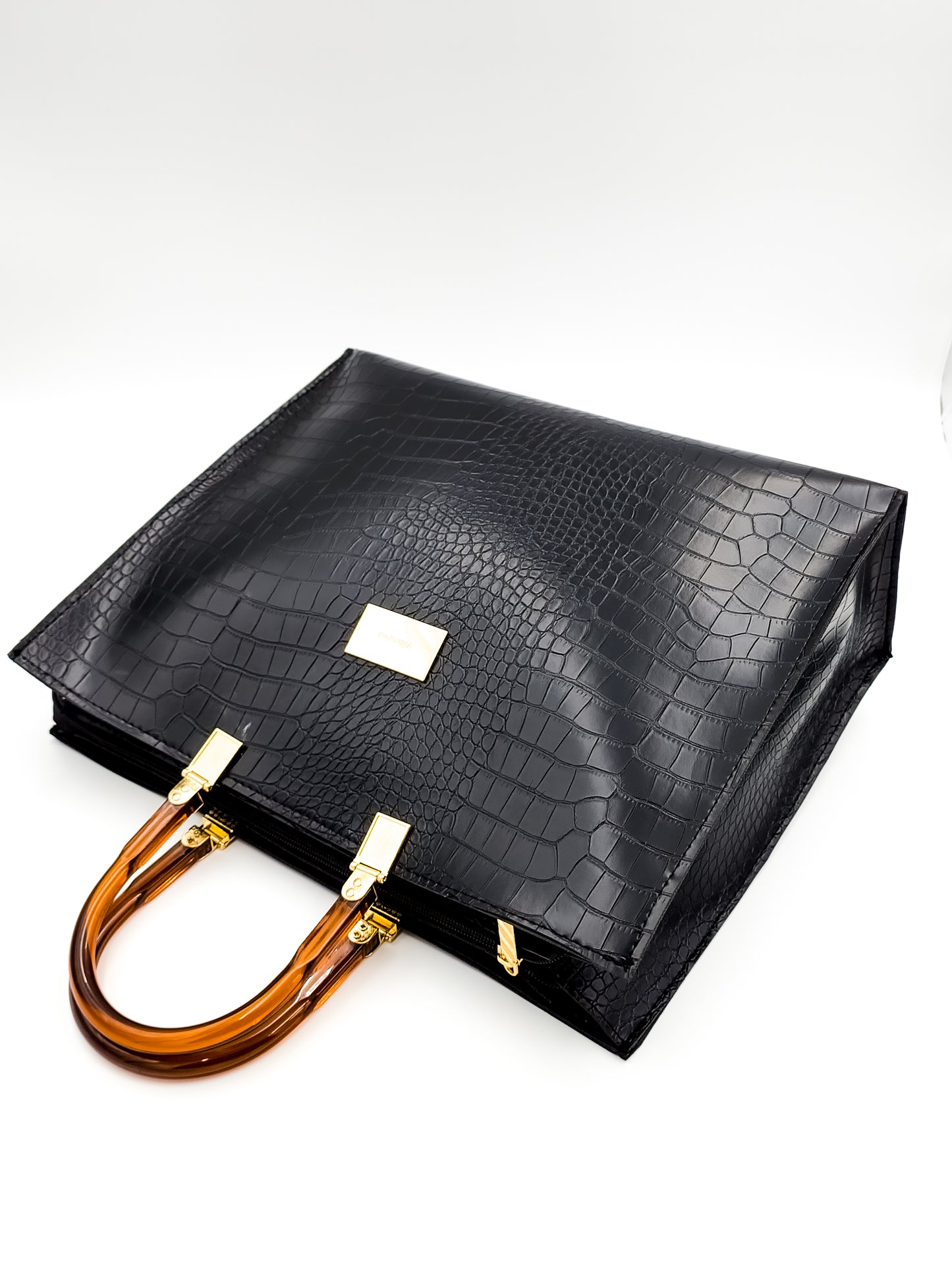 Urban Croc Skin Black Tote Bag