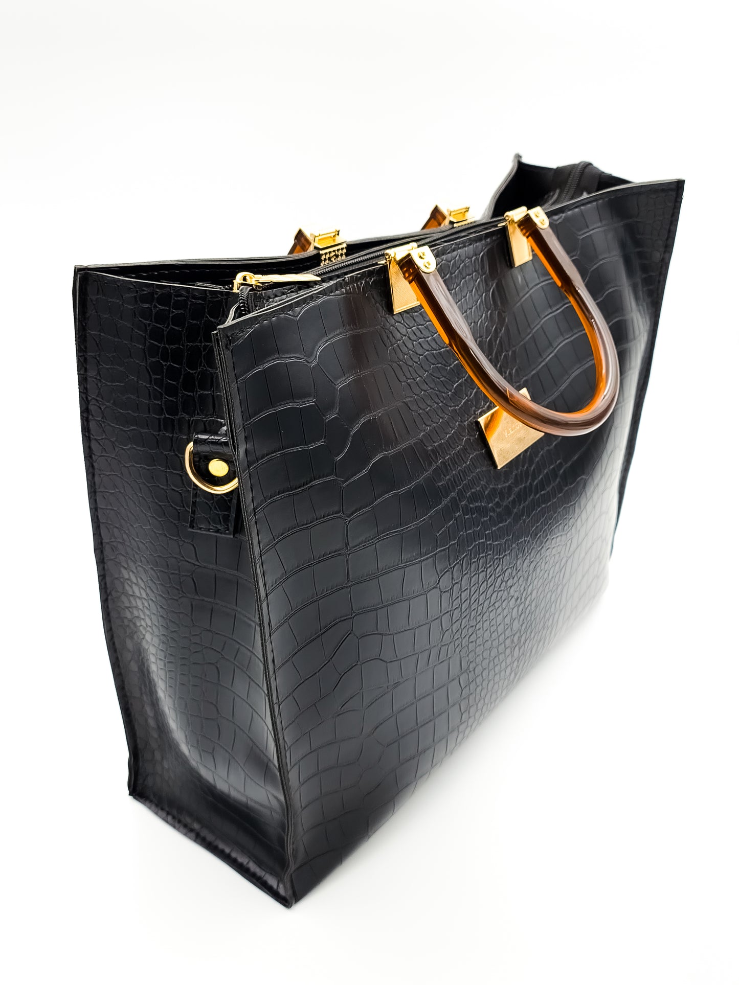 Urban Croc Skin Black Tote Bag