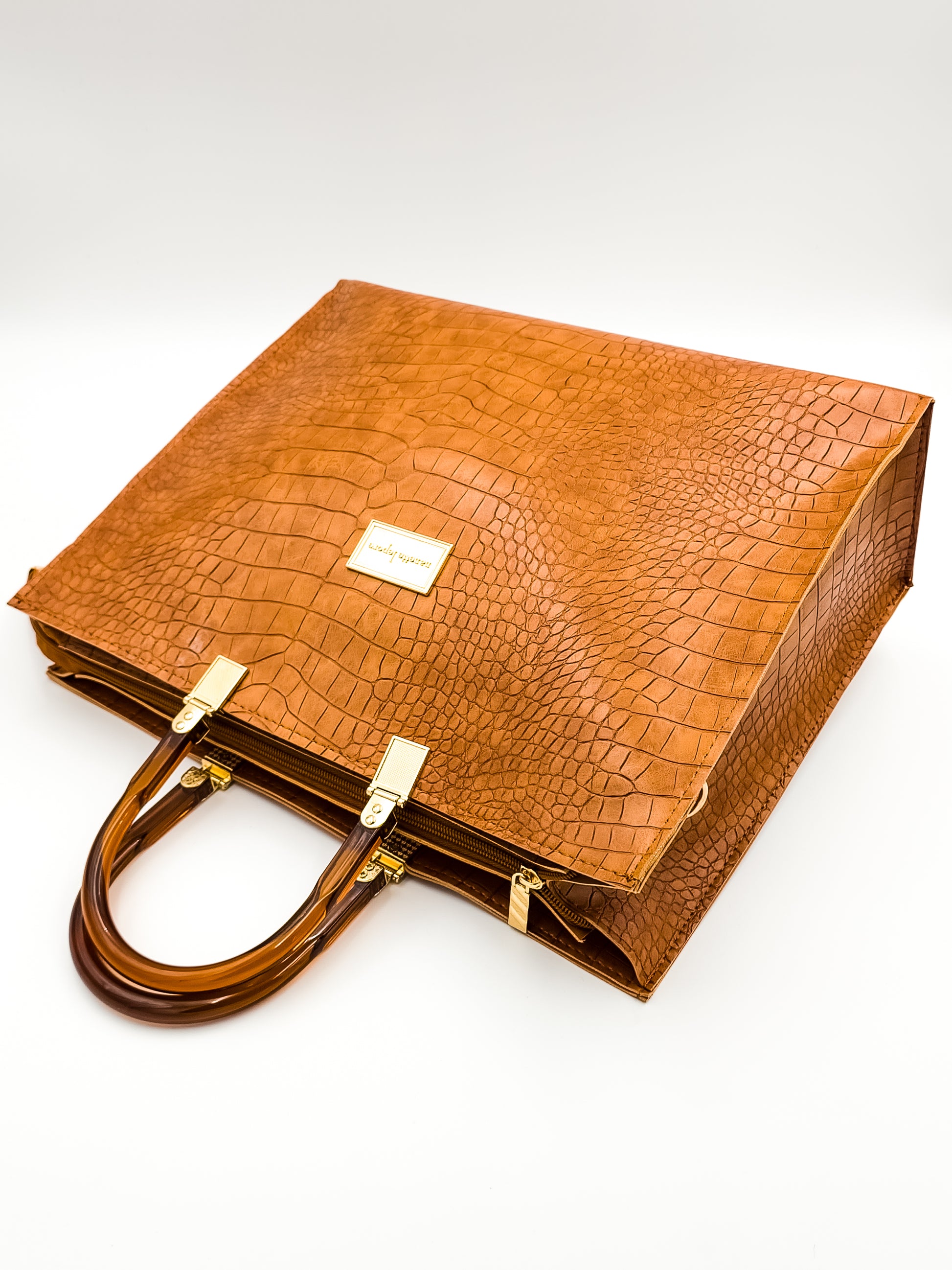 Urban Croc Skin Brown Tote Bag