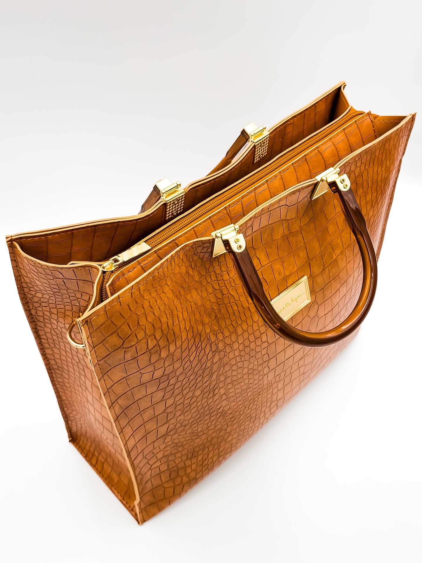 Urban Croc Skin Brown Tote Bag