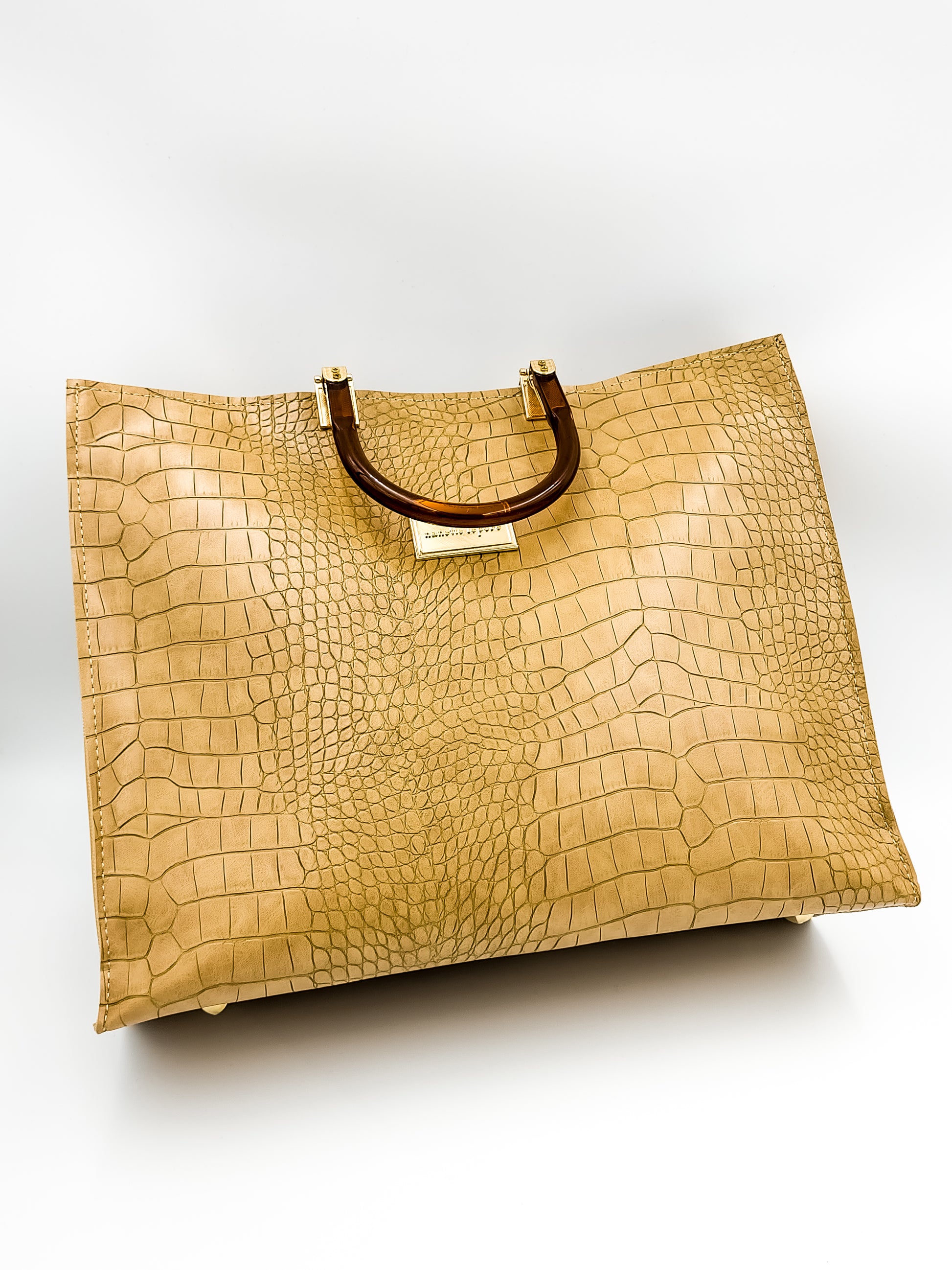 Urban Croc Skin Khaki Tote Bag