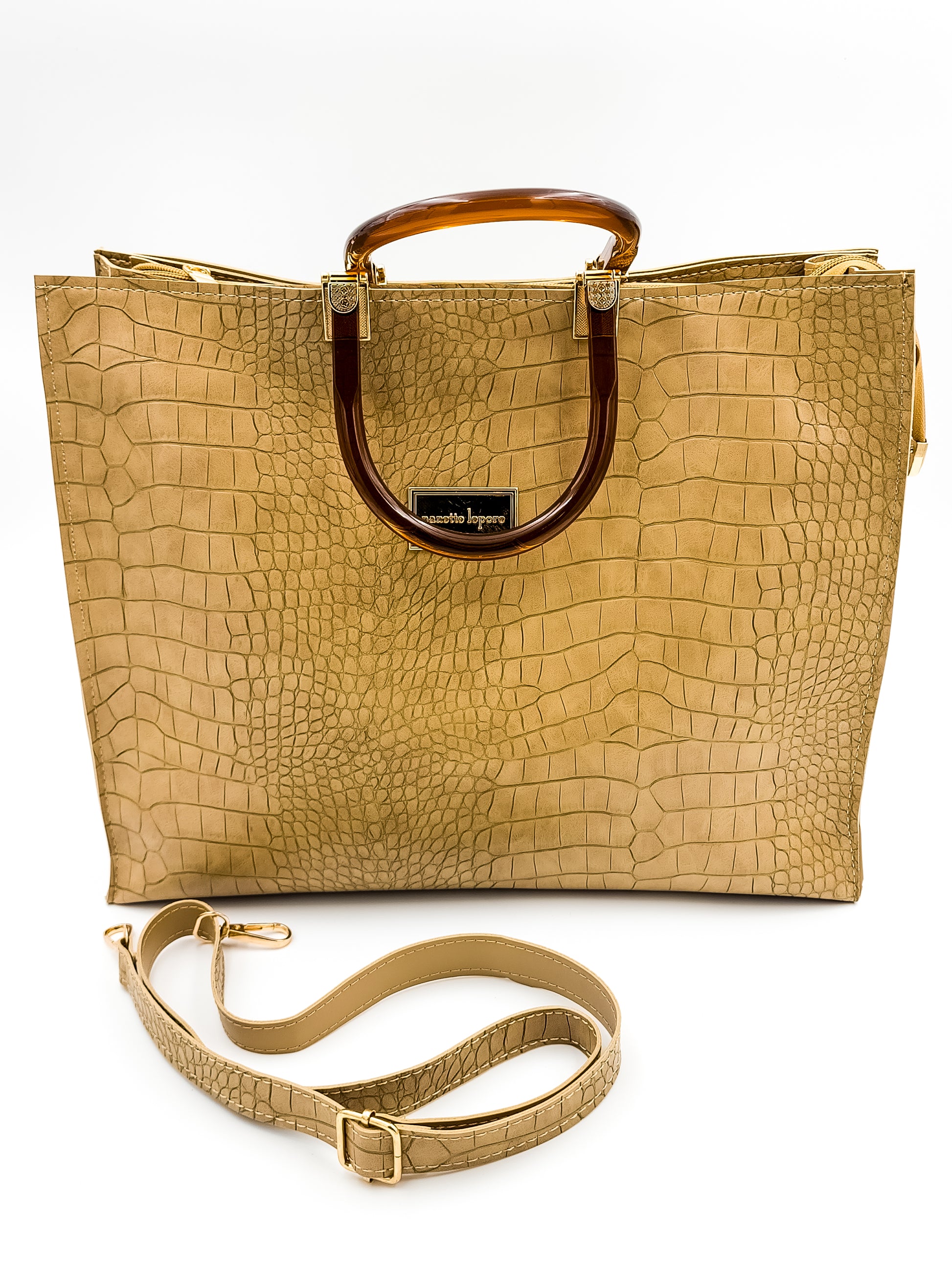 Urban Croc Skin Khaki Tote Bag