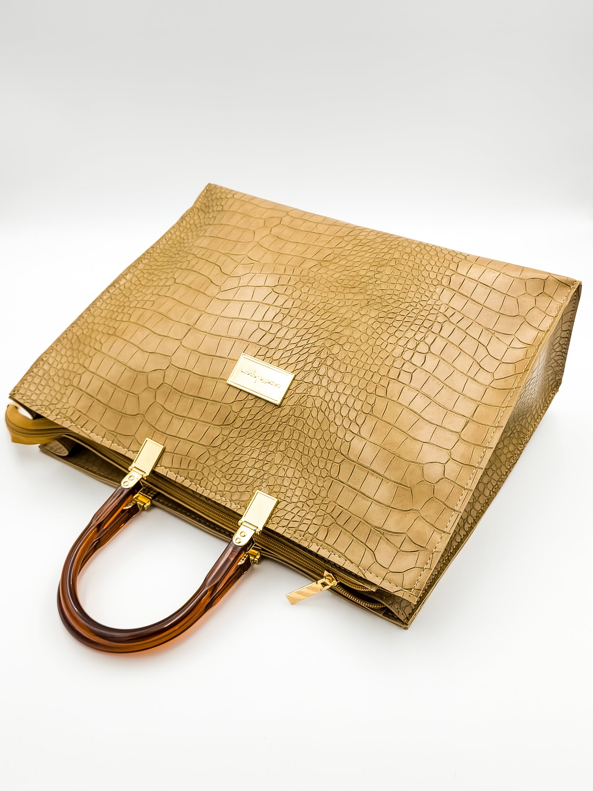 Urban Croc Skin Khaki Tote Bag