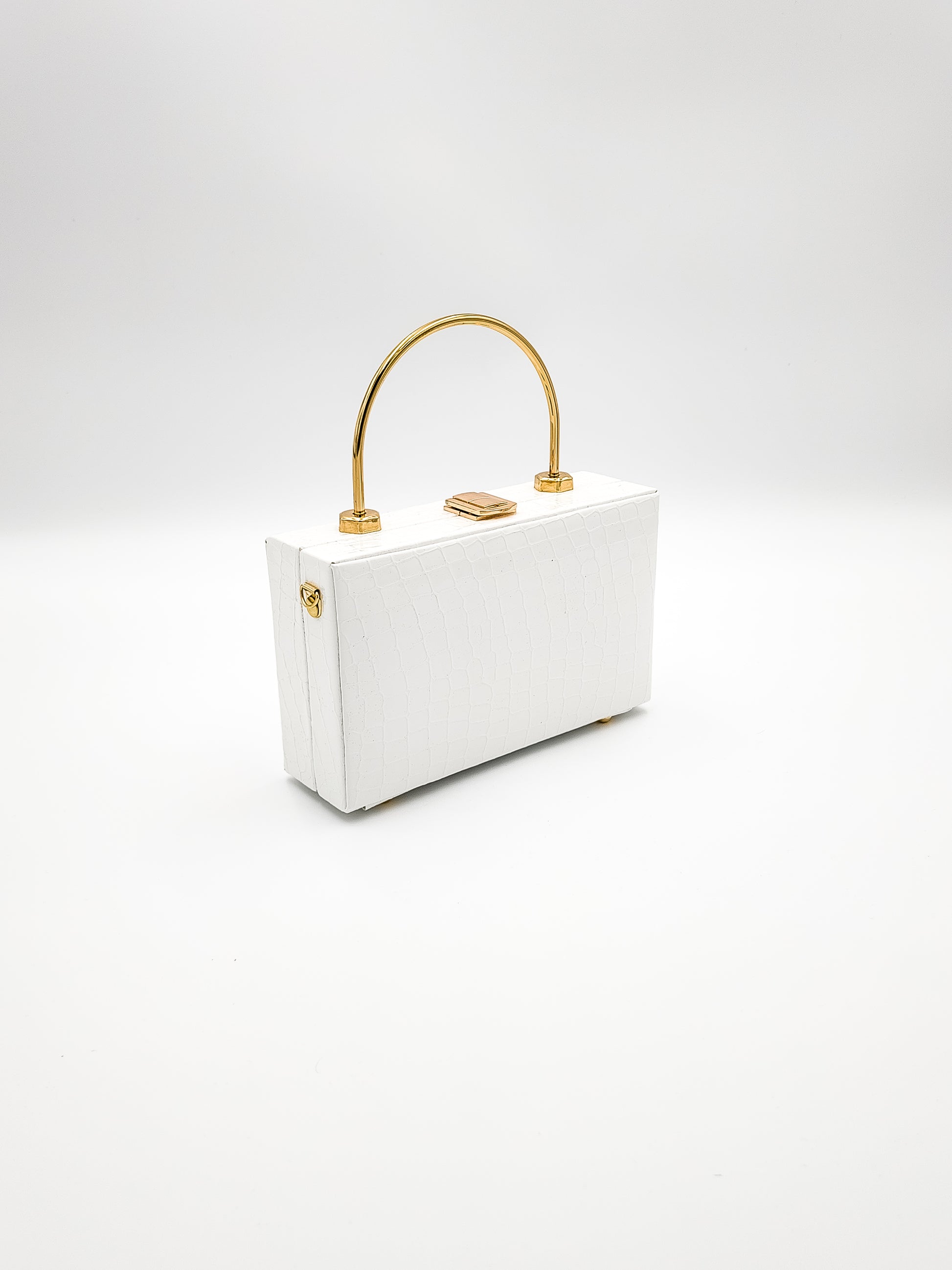 Arctic Croc Skin White Box Bag