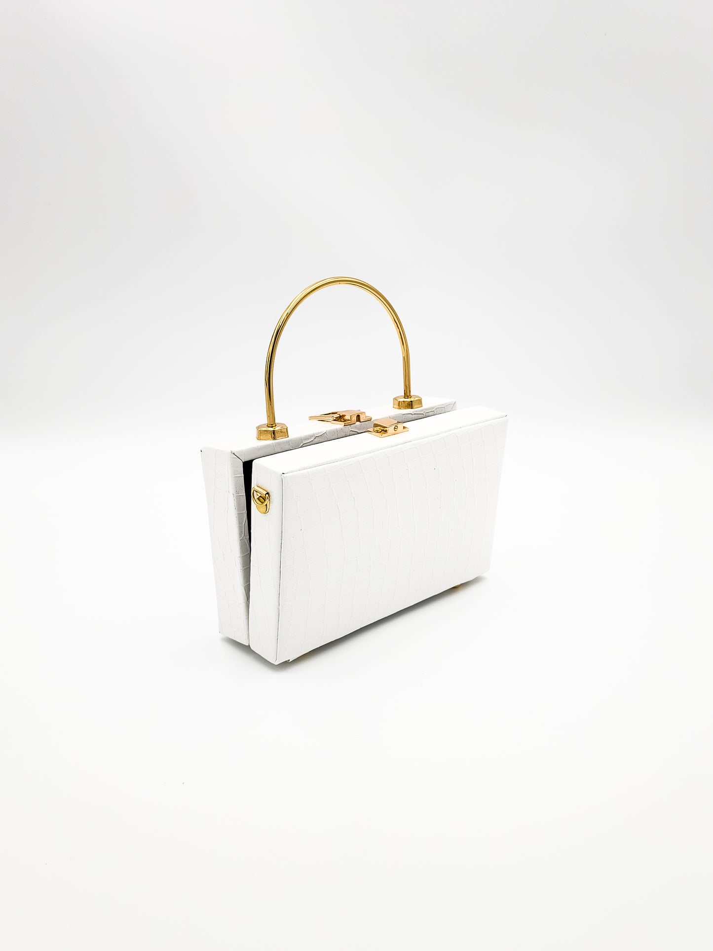 Arctic Croc Skin White Box Bag