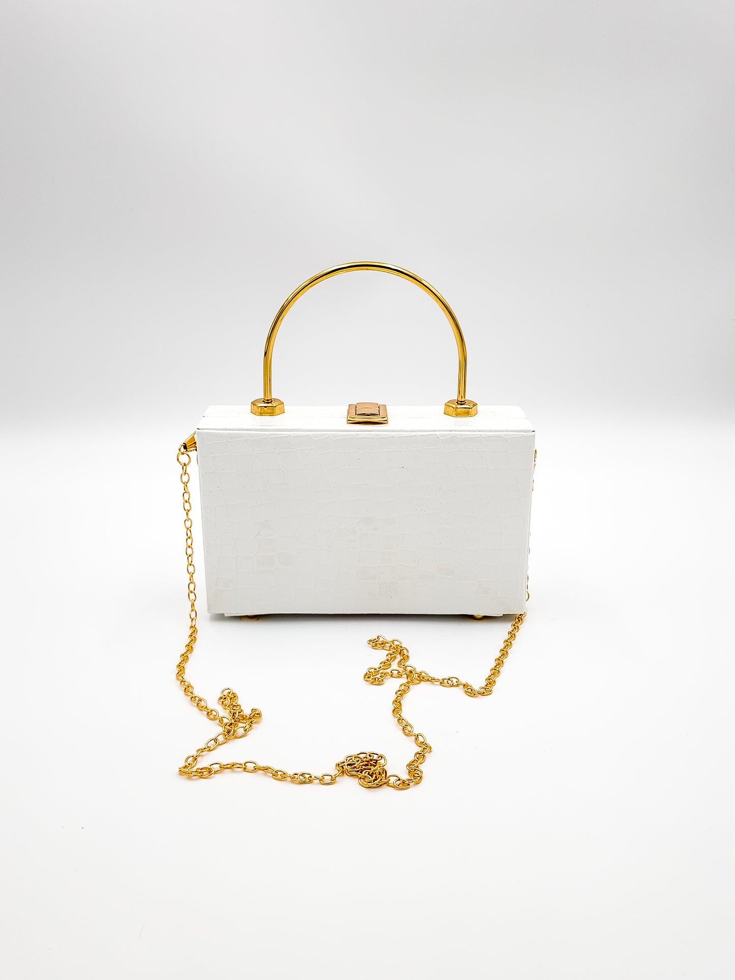 Arctic Croc Skin White Box Bag