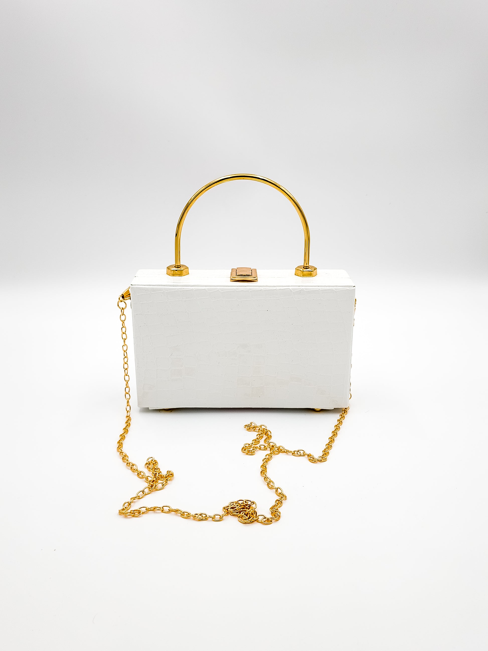 Arctic Croc Skin White Box Bag